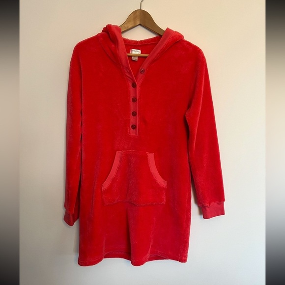 Pink Hooded Button-Up Pullover pajama pink small - Picture 5 of 5